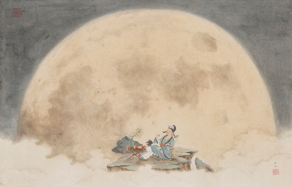 Mr. Li Bai Invites the Moon · 《李⽩先森邀⽉图》